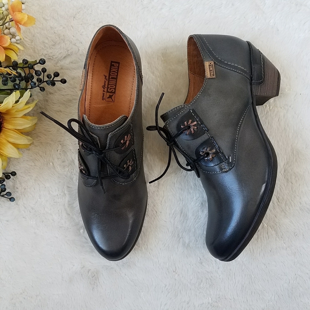 Pikolinos Rotterdam Comfort Soft Leather Heeled Lace Up Ankle Boots